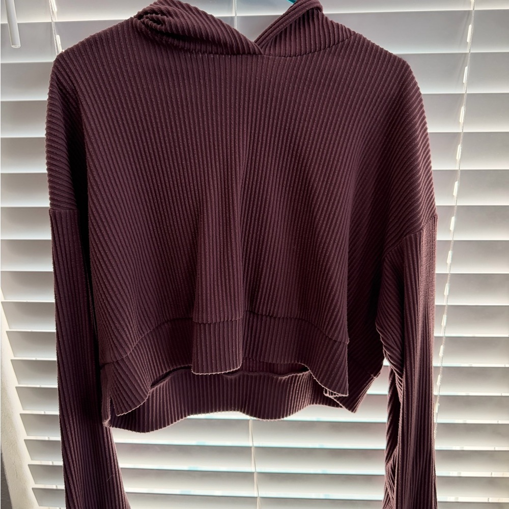 ALO Yoga PURPLE ribbed muse Women's Hoodie